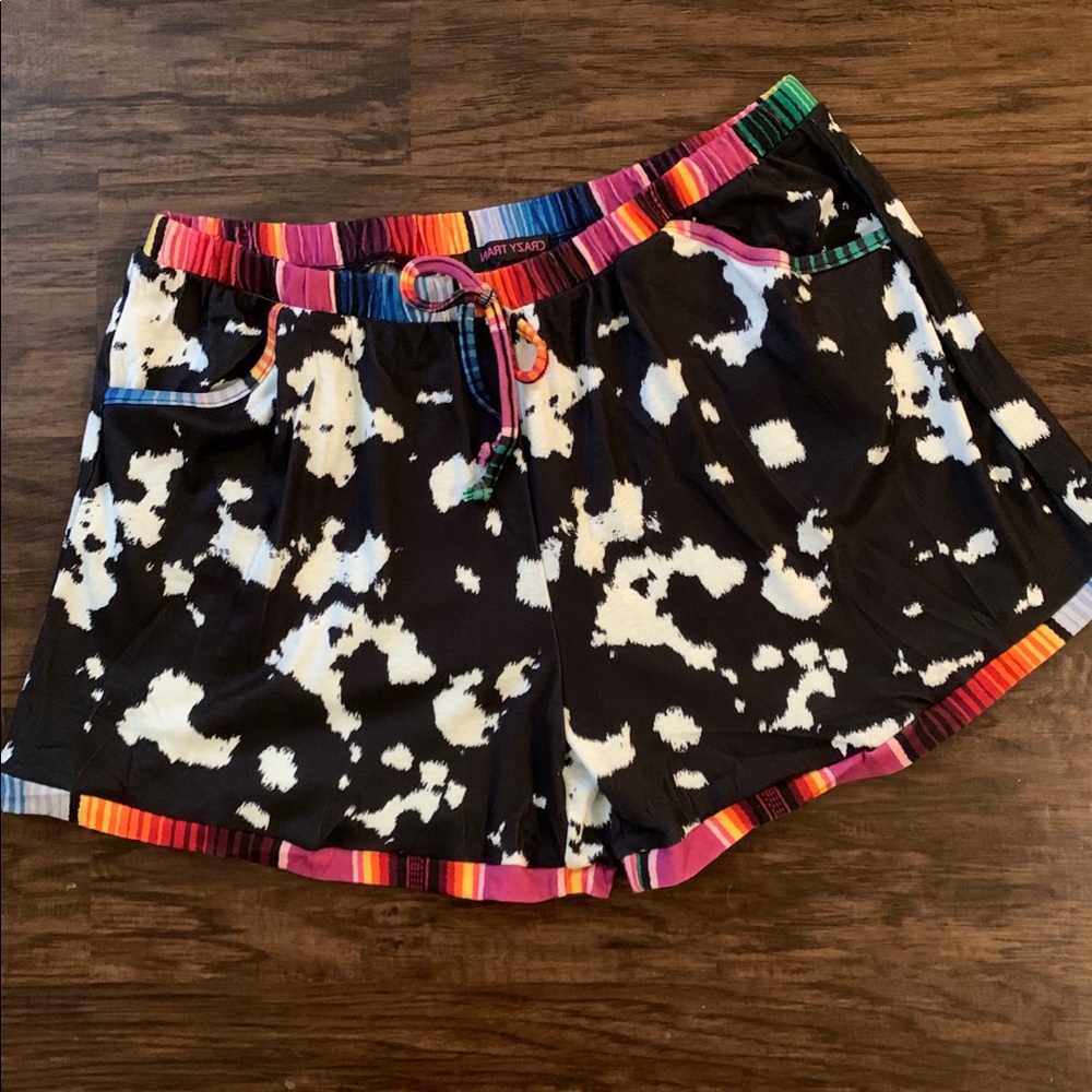 Crazy Train cowhide print shorts